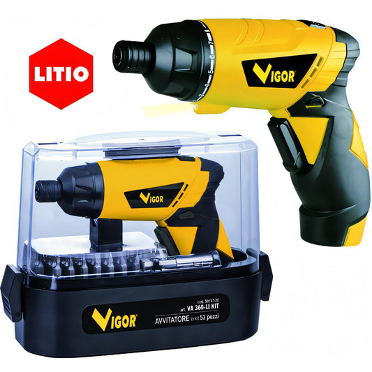 Avvitatore a batteria Vigor VA 360-Li 3,6V con valigetta e accessori