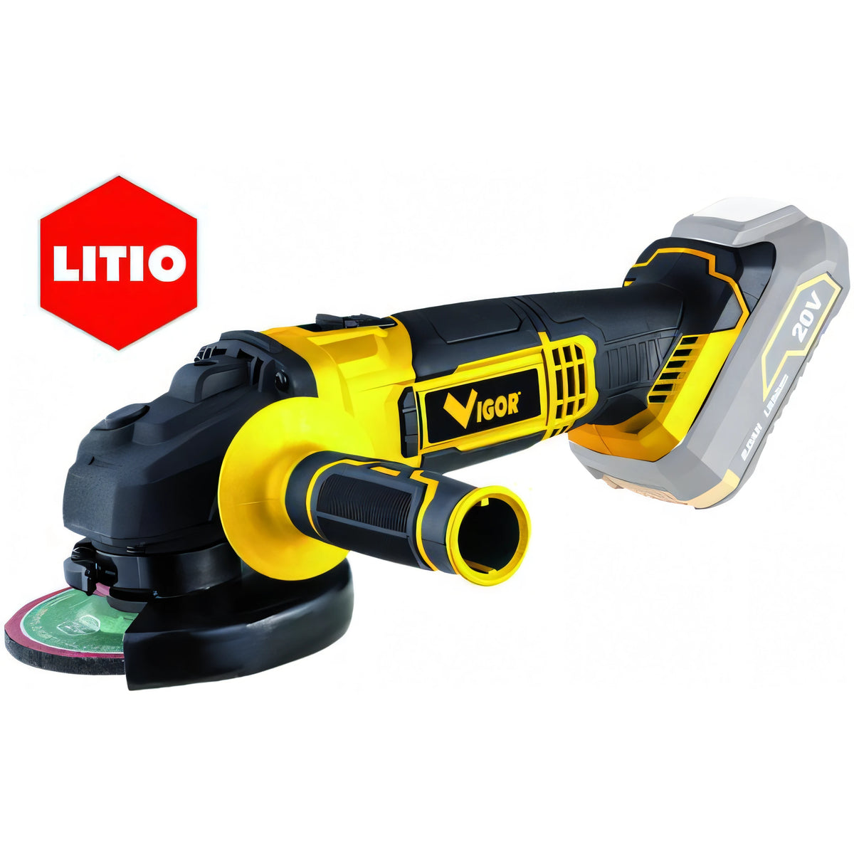 Smerigliatrice angolare Vigor a batteria 20V, corpo nudo senza batteria