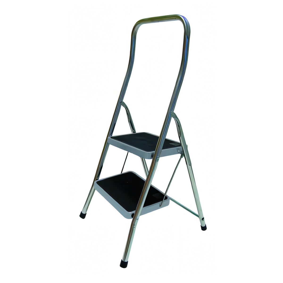 Sgabello Alice in alluminio con gradini larghi antiscivolo, 2 gradini