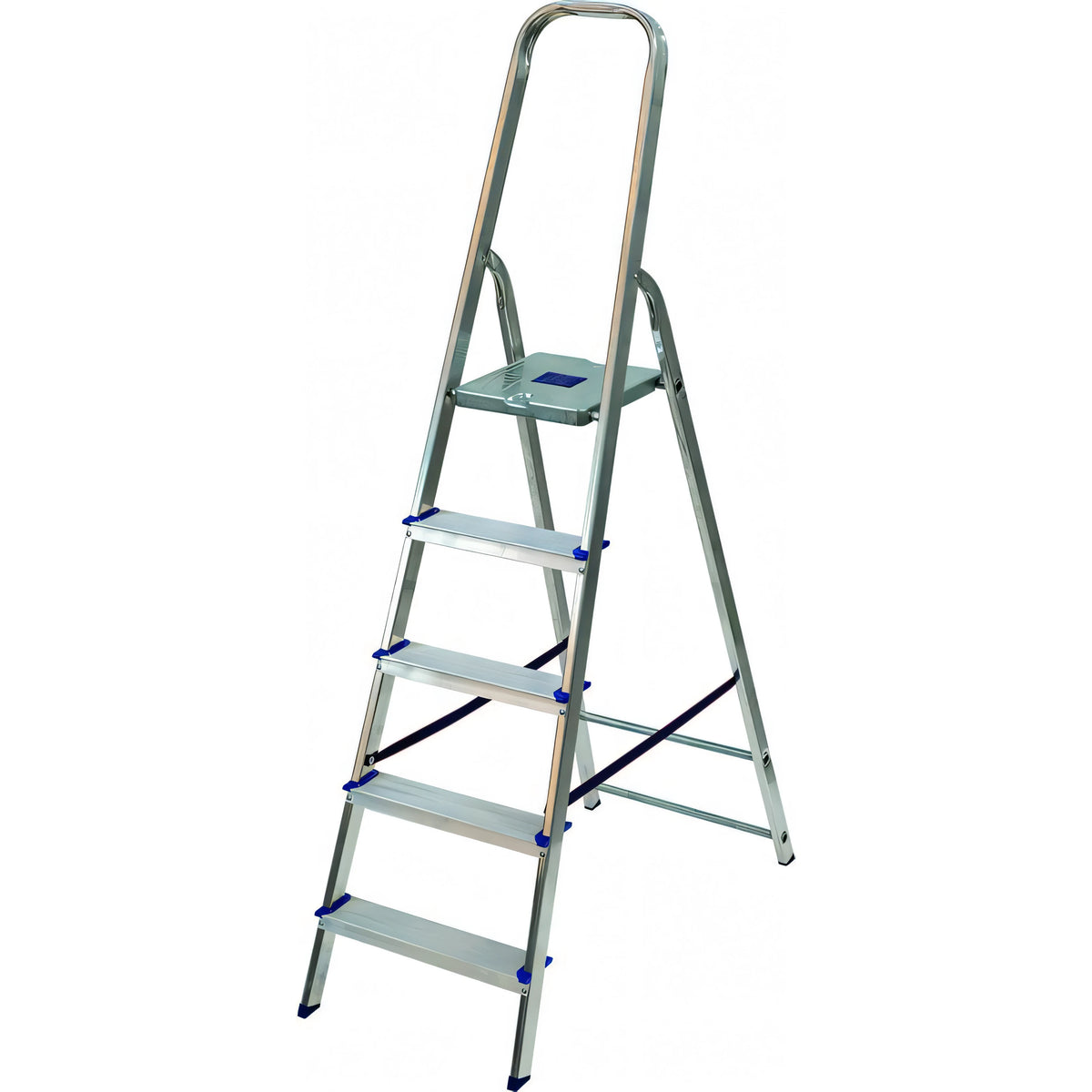 Scaletta Vigor Ercole in alluminio con arco, 5 gradini