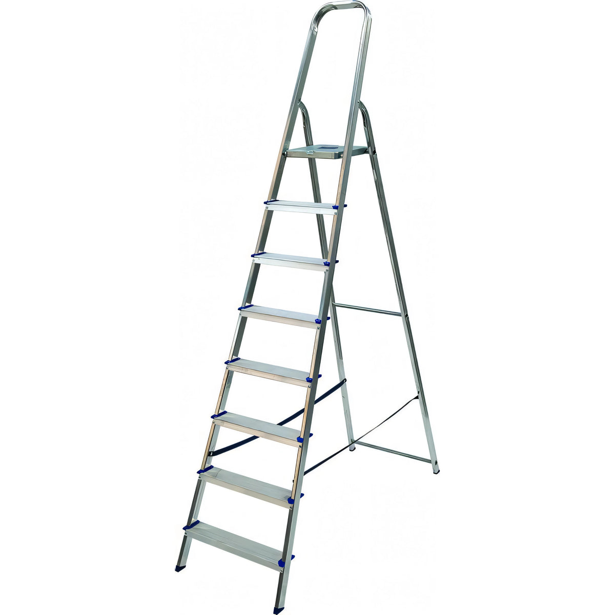 Scala Vigor Ercole in alluminio EN 131, 8 gradini, piano acciaio antiscivolo