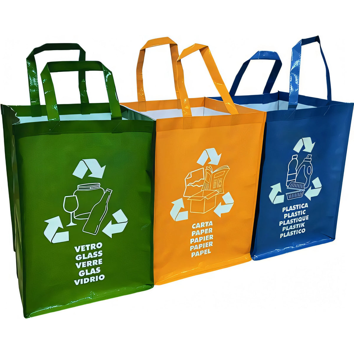 Set 3 borse per la raccolta differenziata Vigor, 96x32x45 cm