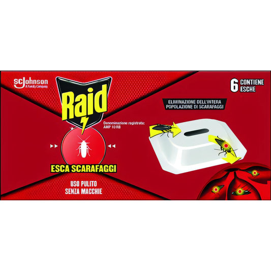 Trappola esca Raid per scarafaggi, confezione da 6 pezzi