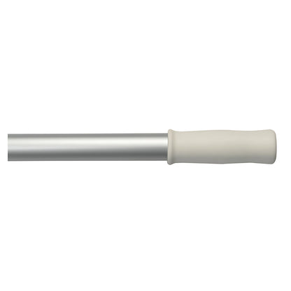 Mezzomarinaro telescopico in alluminio anodizzato con gancio in nylon bianco e impugnatura in gomma, estensione da 60 a 100 cm.