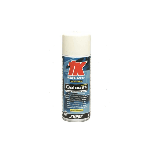 Bomboletta spray di Gelcoat TK ad alta densità per riparazione e ripristino vetroresina, colore bianco.