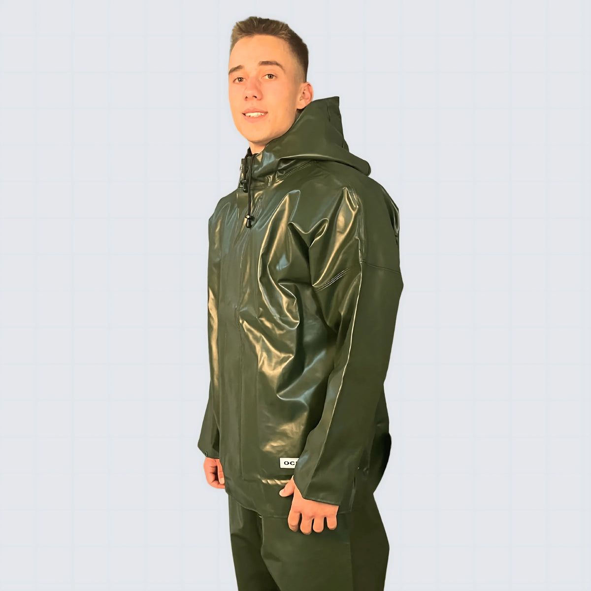 Cerata da lavoro nautico OCEAN Offshore Pro colore verde, impermeabile e ignifuga in PVC.