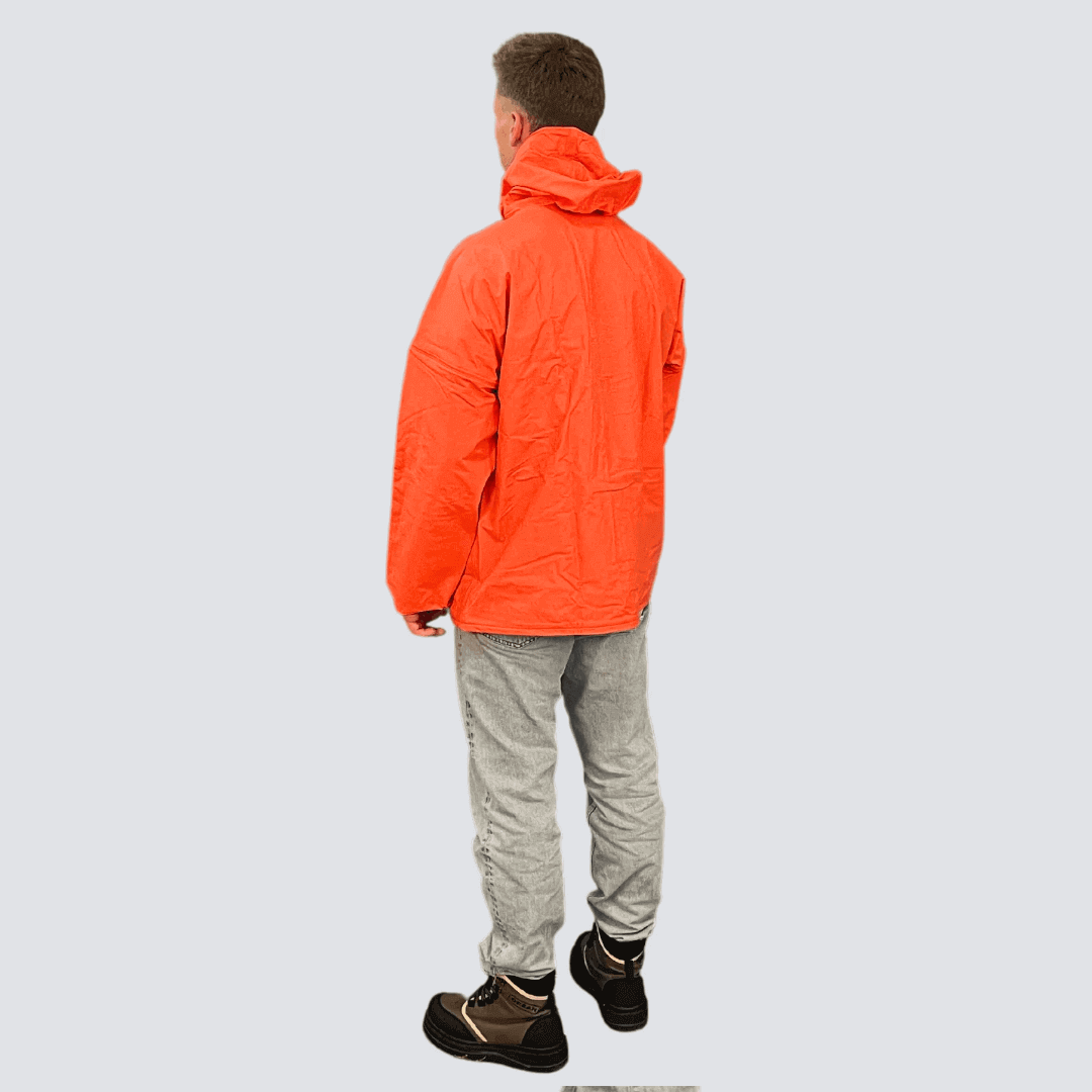 Giacca antipioggia OCEAN Offshore Heavy (560 g/m²), impermeabile 20.000 mm. Con polsino interno anti-infiltrazione e chiusura a bottoni/placca frontale. laterale dietro