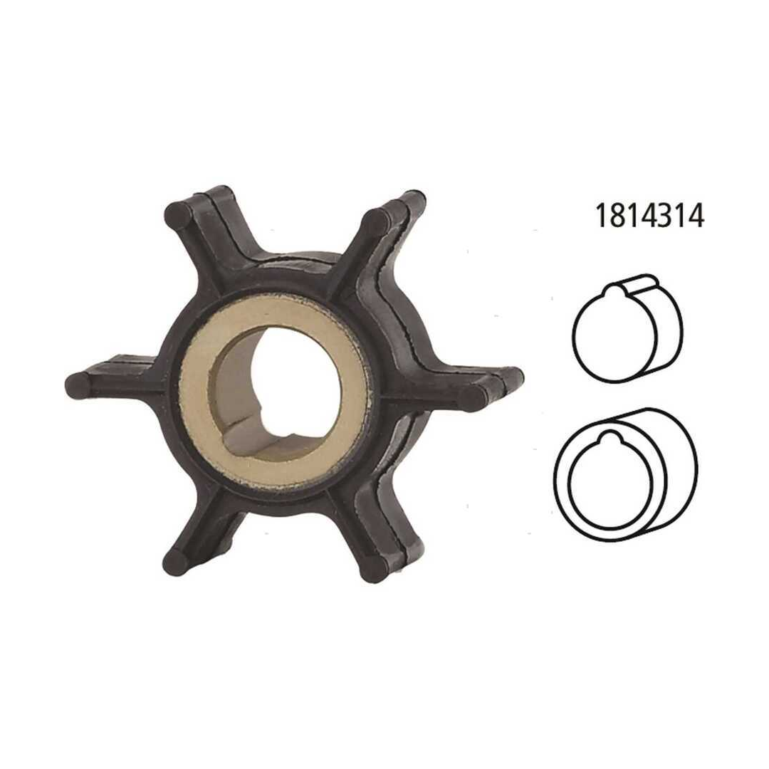 Girante in gomma di ricambio per pompa acqua motori fuoribordo Johnson e Evinrude 2 tempi e 4 tempi.