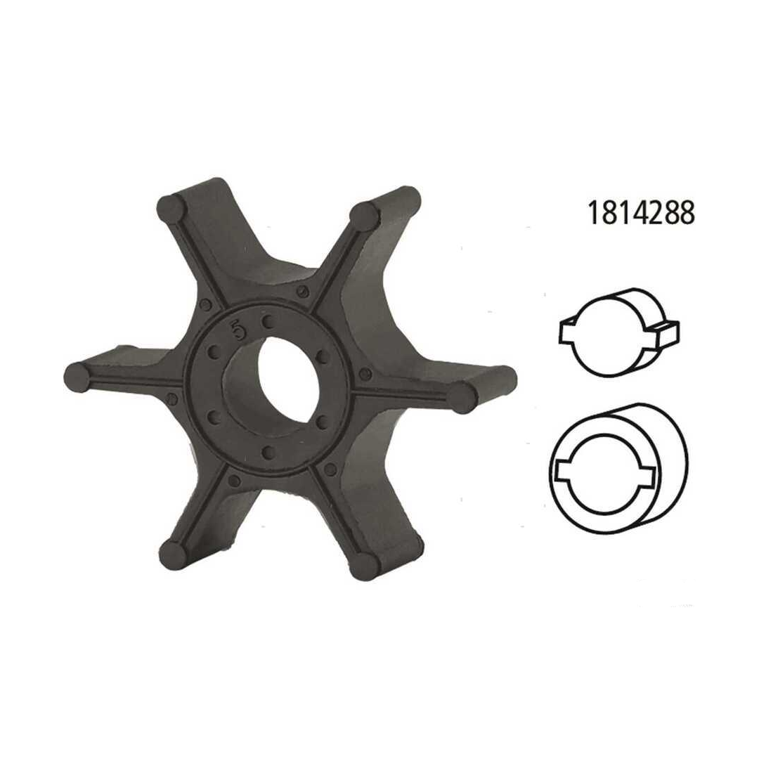 Girante in gomma di ricambio per pompa acqua motori fuoribordo Johnson e Evinrude 2 tempi e 4 tempi.