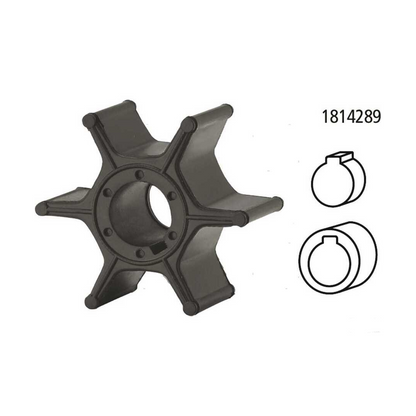 Girante in gomma di ricambio per pompa acqua motori fuoribordo Johnson e Evinrude 2 tempi e 4 tempi.
