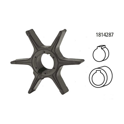 Girante in gomma di ricambio per pompa acqua motori fuoribordo Johnson e Evinrude 2 tempi e 4 tempi.