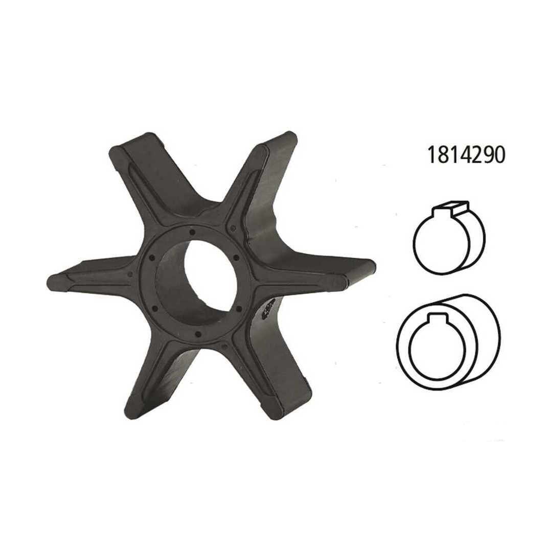 Girante in gomma di ricambio per pompa acqua motori fuoribordo Johnson e Evinrude 2 tempi e 4 tempi.