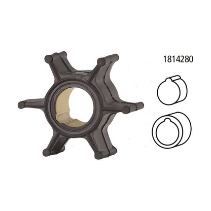 Girante in gomma di ricambio per pompa acqua motori fuoribordo Johnson e Evinrude 2 tempi e 4 tempi.