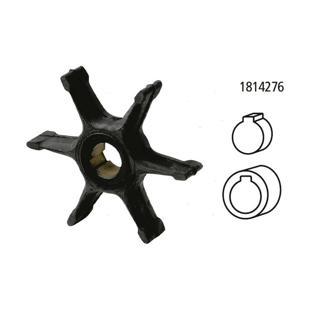 Girante in gomma di ricambio per pompa acqua motori fuoribordo Johnson e Evinrude 2 tempi e 4 tempi.