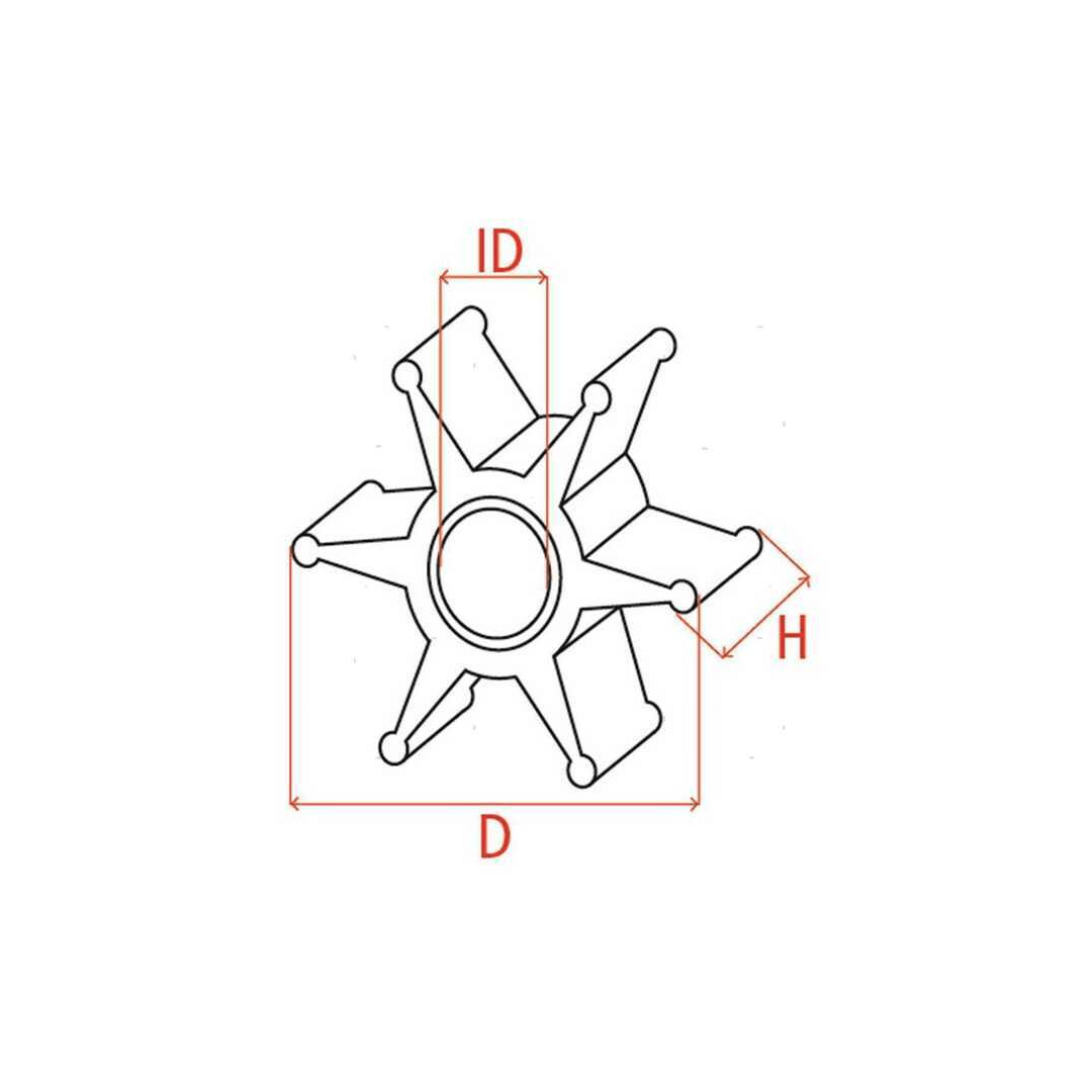 Girante in gomma di raffreddamento compatibile per motori fuoribordo Suzuki DT e DF. 13