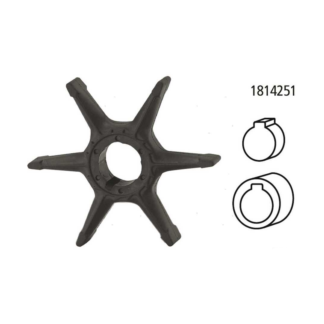 Girante di raffreddamento pompa acqua compatibile per motori fuoribordo Yamaha 2 tempi e 4 tempi.