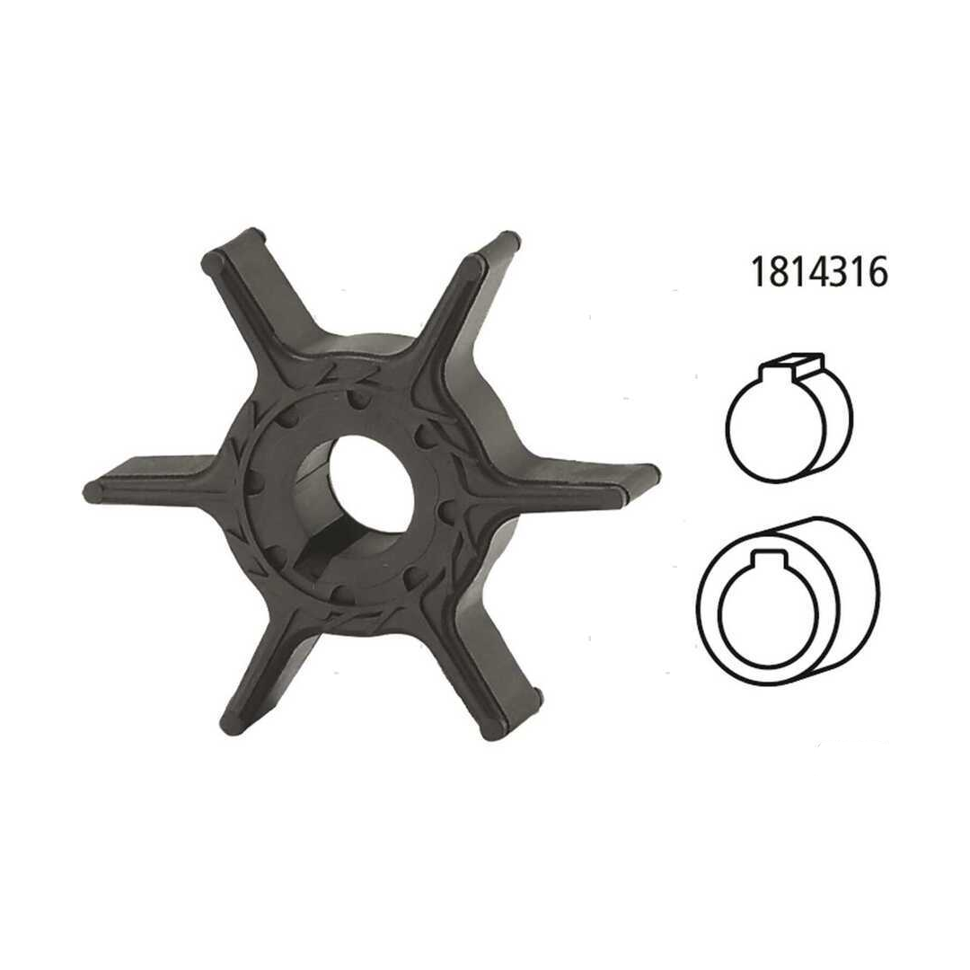 Girante di raffreddamento pompa acqua compatibile per motori fuoribordo Yamaha 2 tempi e 4 tempi.