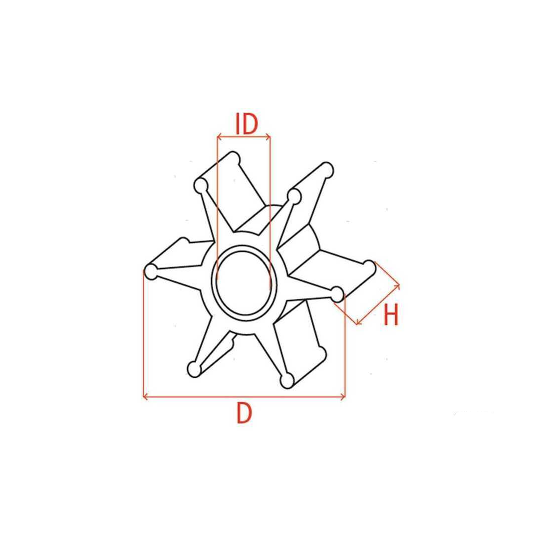 Girante di raffreddamento pompa acqua compatibile per motori fuoribordo Yamaha 2 tempi e 4 tempi.