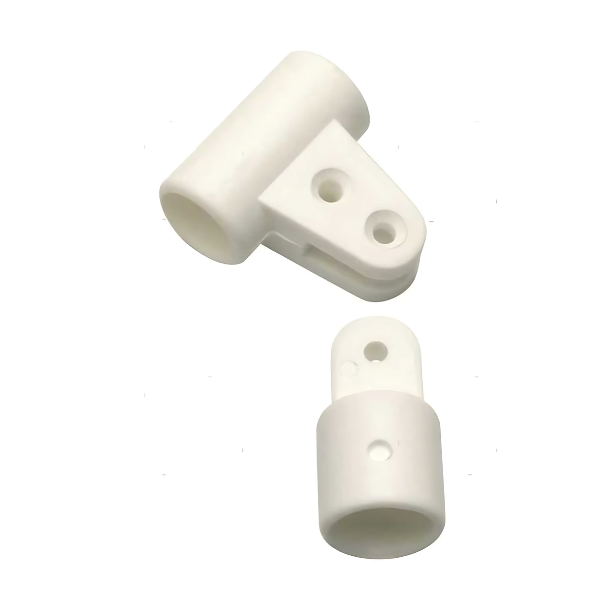 Giunto a T in plastica nera per strutture di capottine e tendalini nautici, compatibile con tubi da 22 mm di diametro.