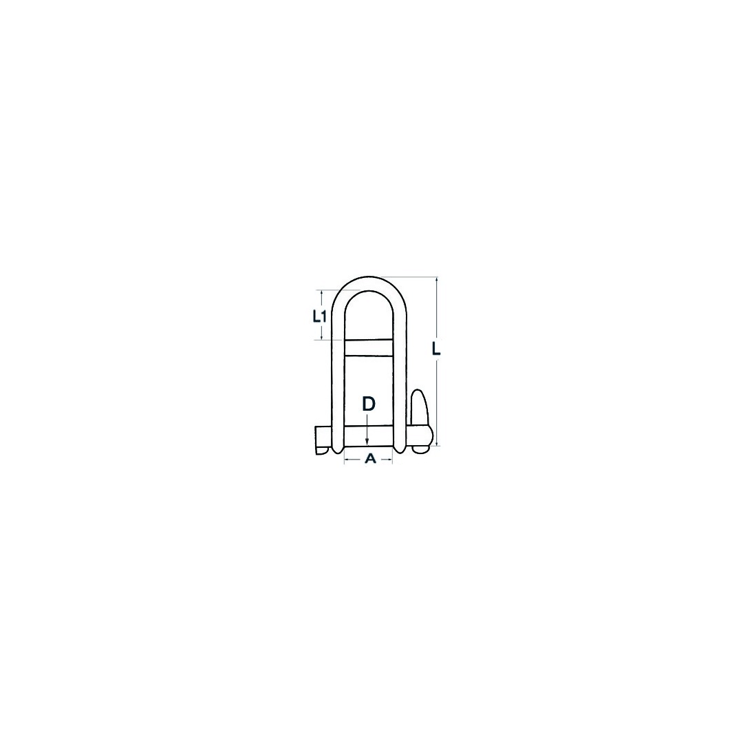 Scheda tecnica grillo inox a scatto Ø 6 mm con quote L, L1, A, D