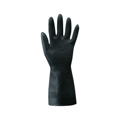 Guanti neri in misto lattice e neoprene floccati internamente per pesca e nautica.