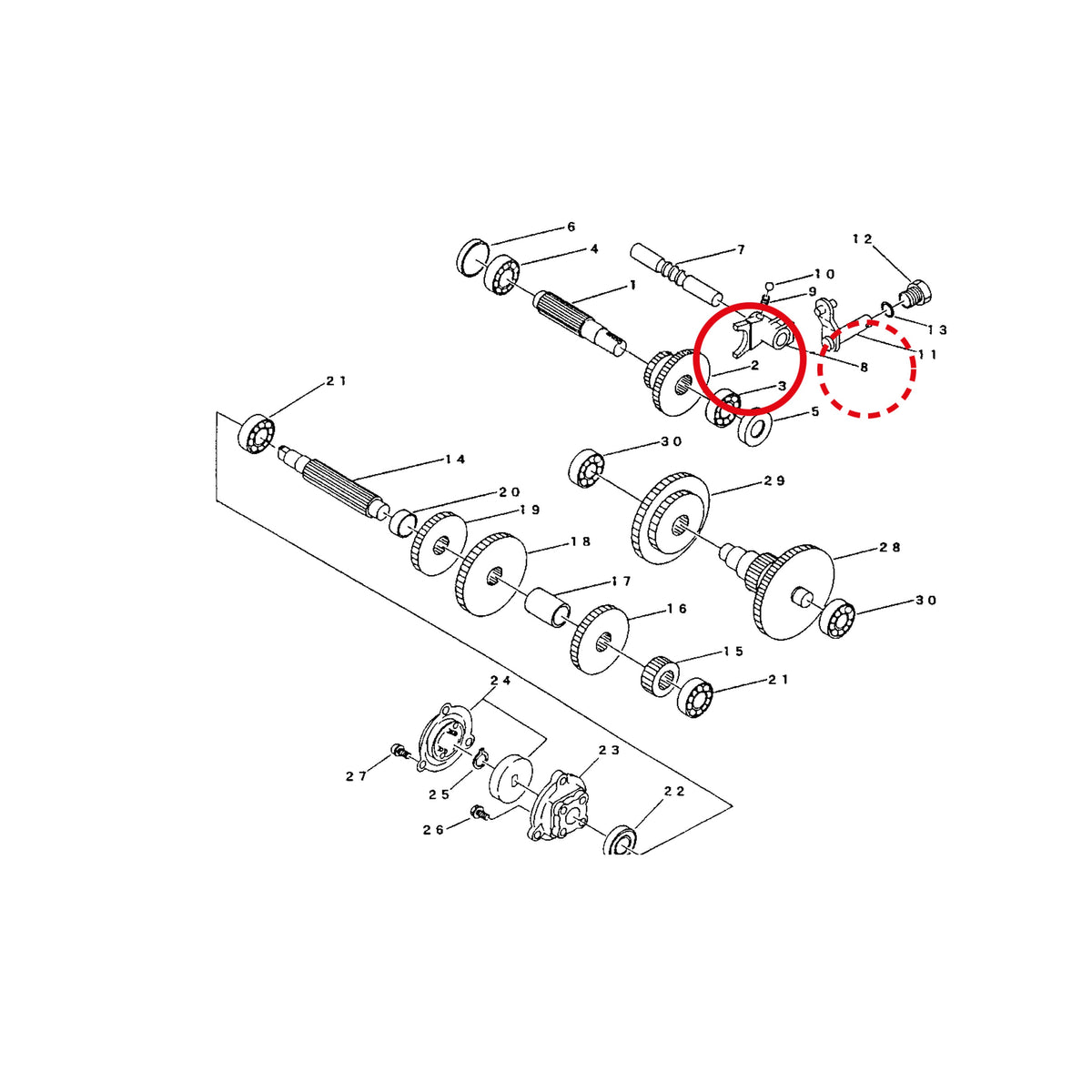 Esploso «Trasmissione» del minitransporter Ibea IBT-300D, con la posizione 2 del ricambio CH-79531102100
