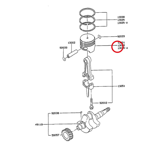 Esploso «FG150G-BT51 - pistone / albero motore» del minitransporter Ibea IBT-350DH, con la posizione null del ricambio K130292070