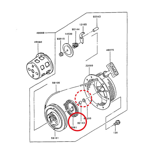 Esploso «FG150G-BT51 - avviamento» del minitransporter Ibea IBT-350DH, con la posizione 92143 del ricambio K921432214