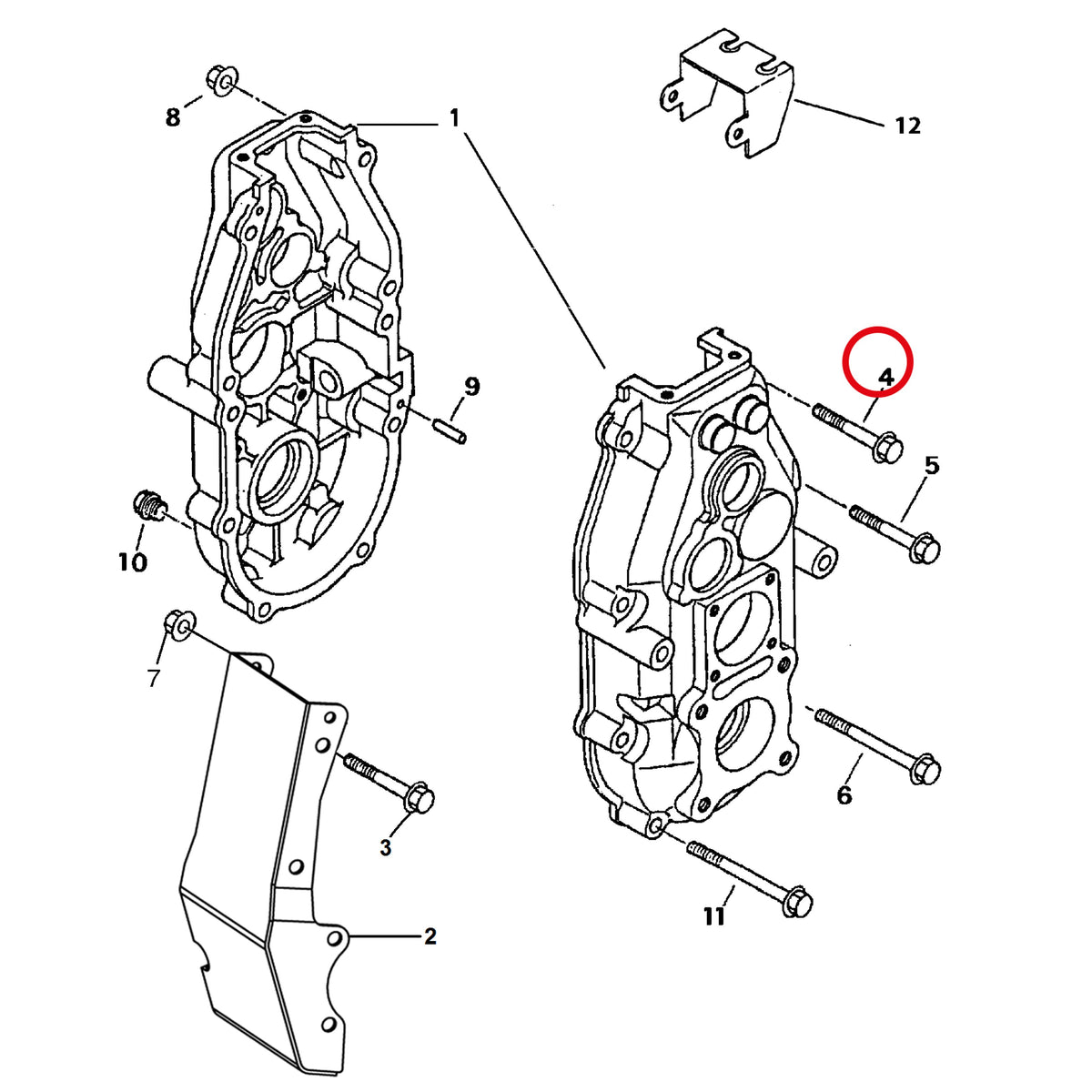 Esploso «Trasmissione casse da nr di serie 200001» del minitransporter Ibea IBT-5000DHZ, con la posizione 4 del ricambio P1010246