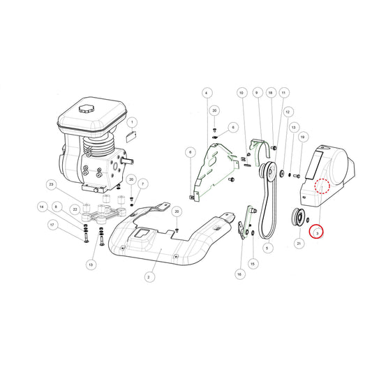 Esploso «Gruppo motore mitsubishi» del minitransporter Ibea IBT-5000DHZ, con la posizione 3 del ricambio P2020585