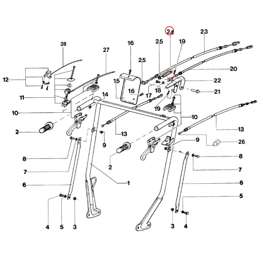Esploso «Stegola» del minitransporter Ibea IBT-500RDHZ, con la posizione 24 del ricambio P3020041ZT