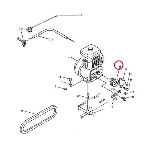 Esploso «Motore» del minitransporter Ibea IBT-350DH, con la posizione 6 del ricambio P3040436ZT
