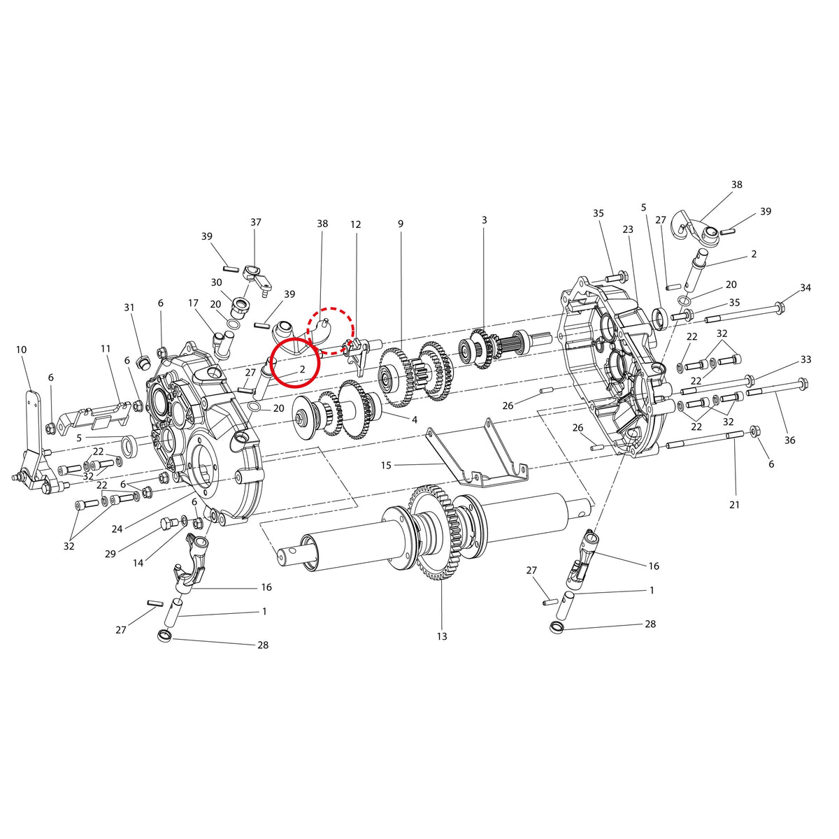Esploso «Trasmissione» del minitransporter Ibea IBT-251, con la posizione 2 del ricambio P3040683BR