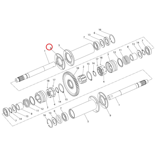 Esploso «Dispositivo di sterzata» del minitransporter Ibea IBT-3001, con la posizione 9 del ricambio P3040690