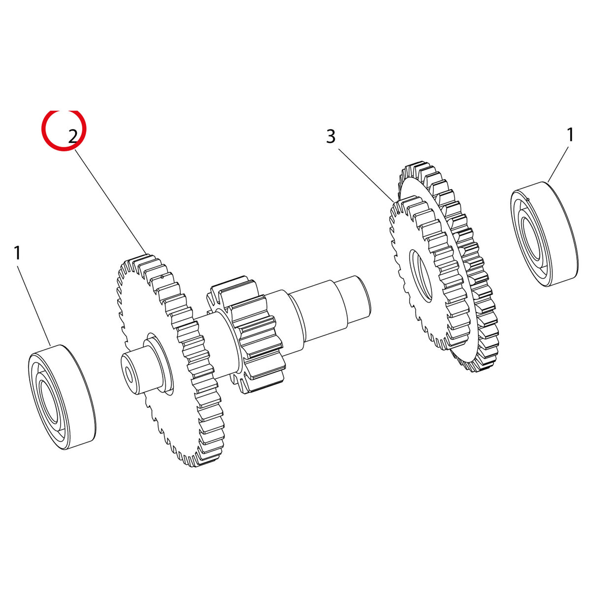 Esploso «Albero retromarce» del minitransporter Ibea IBT-3001, con la posizione 2 del ricambio P3060341