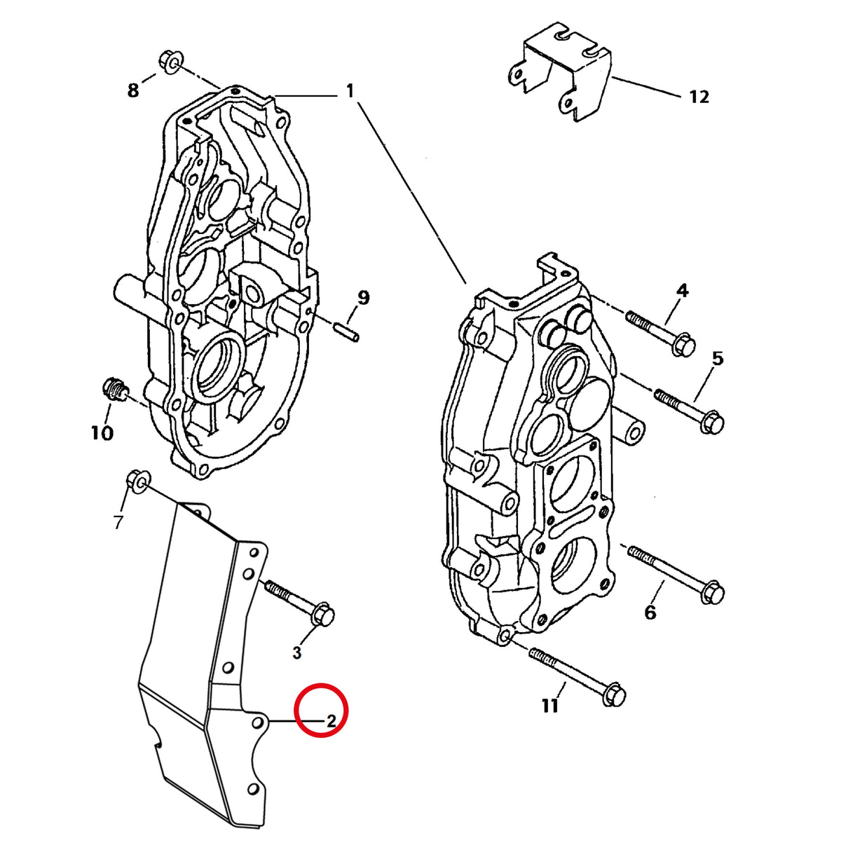 Esploso «Trasmissione casse da nr di serie 200001» del minitransporter Ibea IBT-5000DHZ, con la posizione 2 del ricambio P3060462ZB