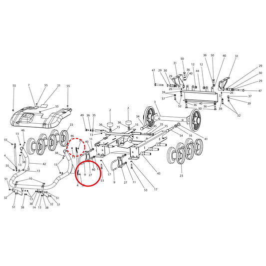 Esploso «Telaio» del minitransporter Ibea IBT-401, con la posizione 27 del ricambio P3060484ZB