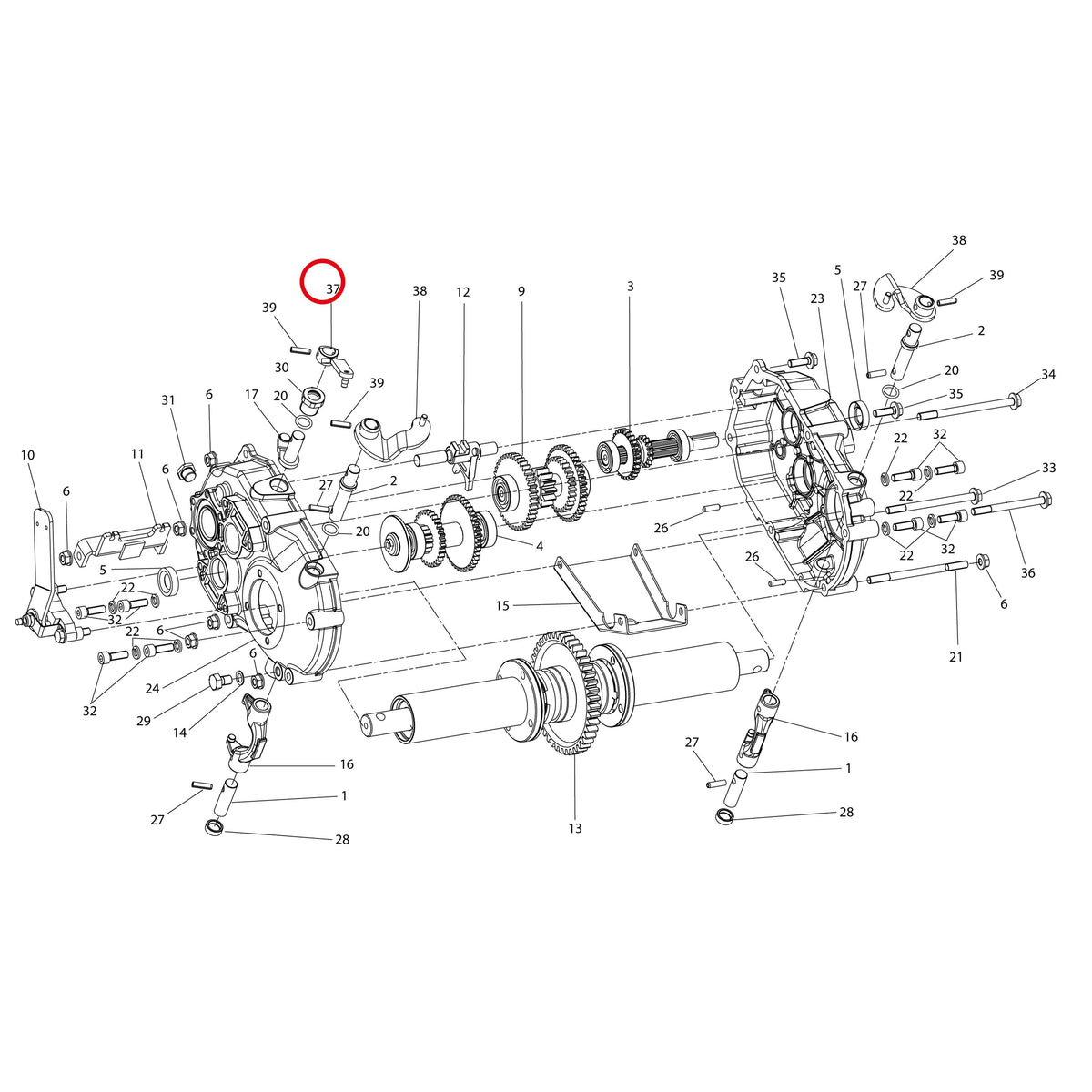 Esploso «Trasmissione» del minitransporter Ibea IBT-251, con la posizione 37 del ricambio P3090179ZB