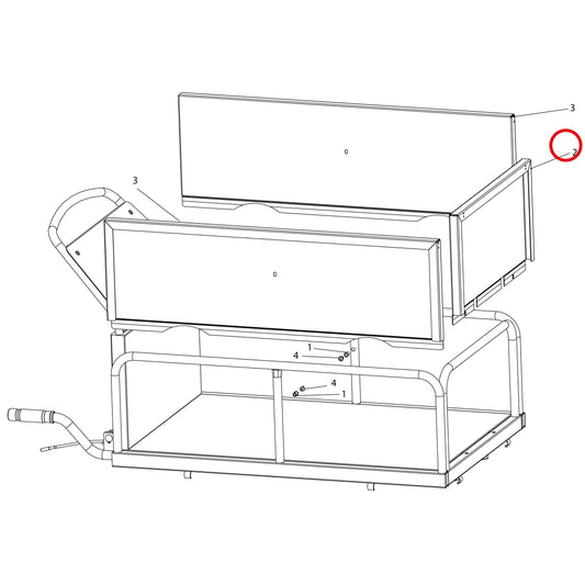 Esploso «Kit spondine» del minitransporter Ibea IBT-301, con la posizione 2 del ricambio P4020364VE