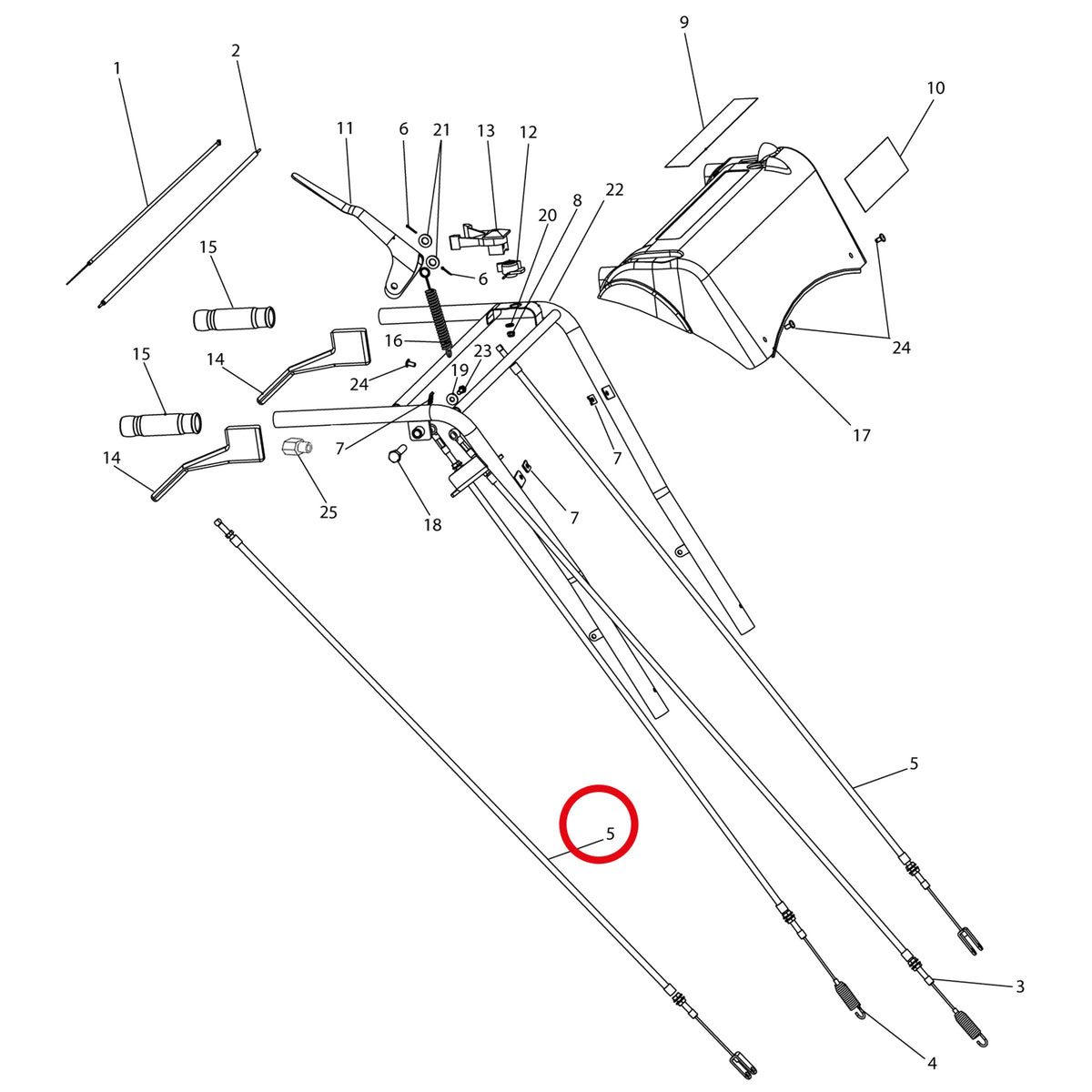 Esploso «Stegola» del minitransporter Ibea IBT-401, con la posizione 5 del ricambio P5010131