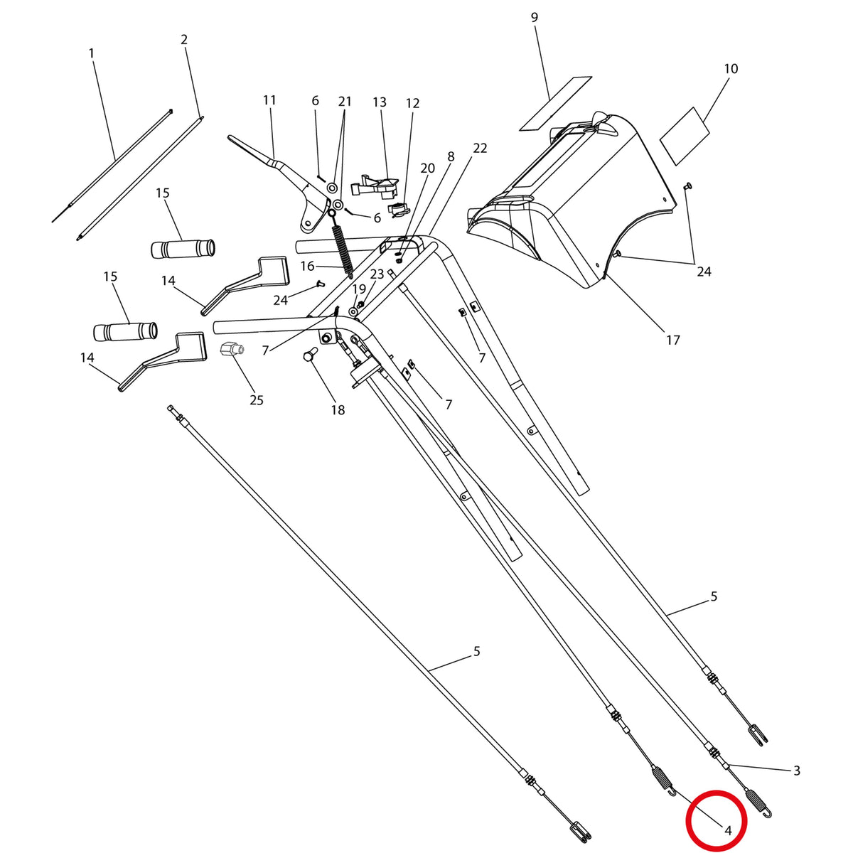 Esploso «Stegola» del minitransporter Ibea IBT-401, con la posizione 4 del ricambio P5010132