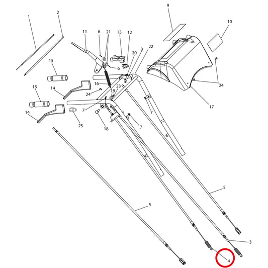 Esploso «Stegola» del minitransporter Ibea IBT-401, con la posizione 4 del ricambio P5010132