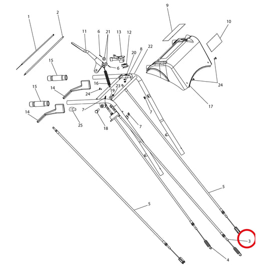 Esploso «Stegola» del minitransporter Ibea IBT-401, con la posizione 3 del ricambio P5010133