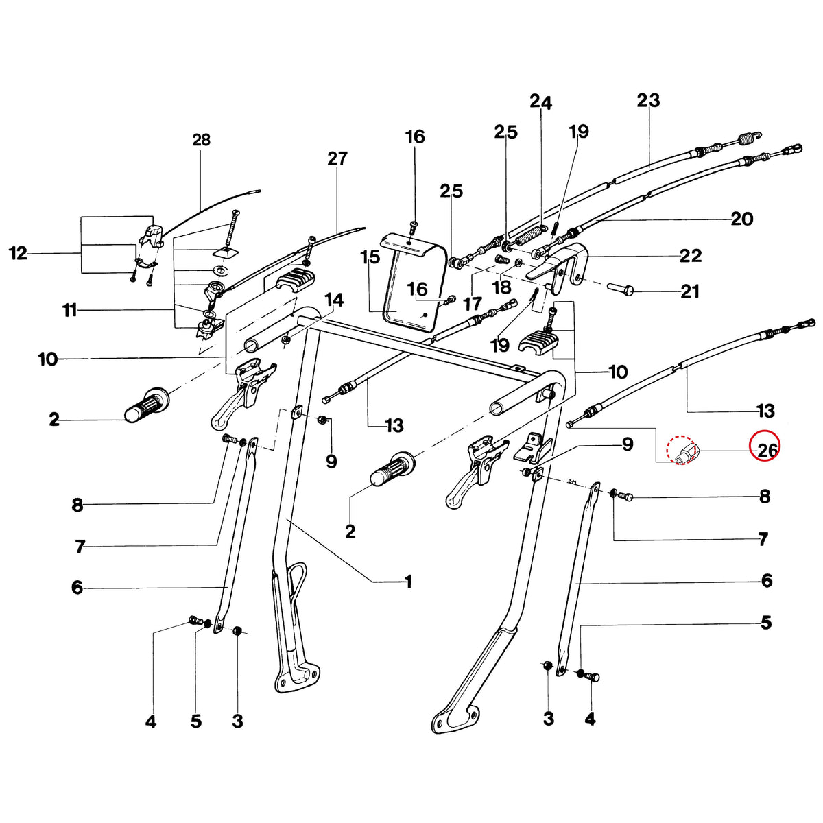 Esploso «Stegola» del minitransporter Ibea IBT-500RDHZ, con la posizione 26 del ricambio P5060018