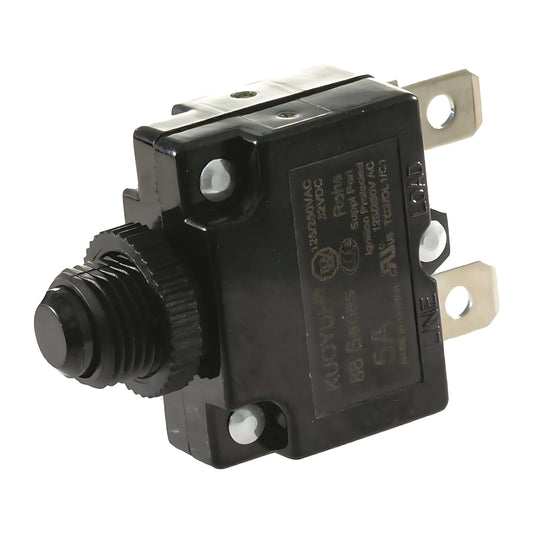 Interruttore magnetotermico a pulsante reinseribile per quadri elettrici nautici, disponibile da 5A a 30A.
