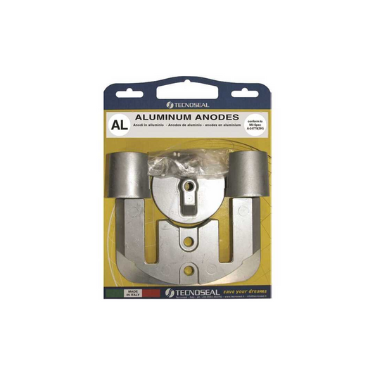 Kit completo anodi sacrificali in alluminio per piedi poppieri Mercruiser Bravo 2 e Bravo 3.