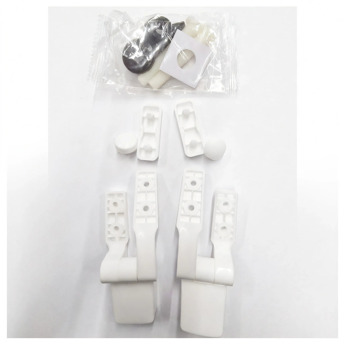 Kit cerniere per asse WC in legno Osculati 50.207.49, plastica bianca