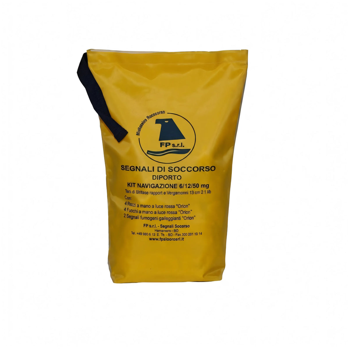 Kit segnali di soccorso entro 50 miglia diporto / 6 miglia noleggio in custodia PVC apribile e impermeabile FP s.r.l. DM 21/09/2024