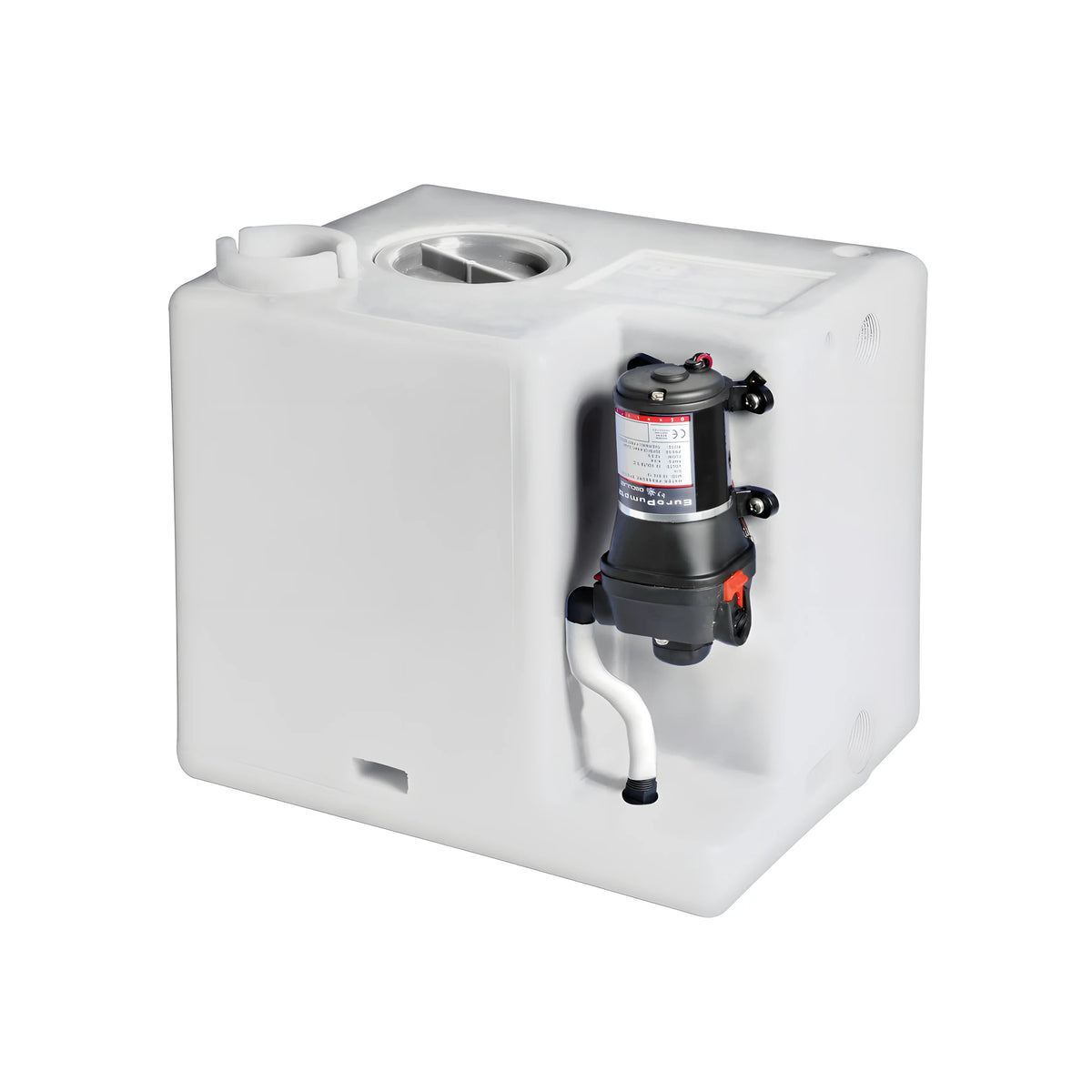 Kit serbatoio acqua potabile in polietilene con autoclave 12V già assemblata.