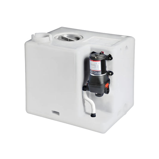 Kit serbatoio acqua potabile in polietilene con autoclave 12V già assemblata.